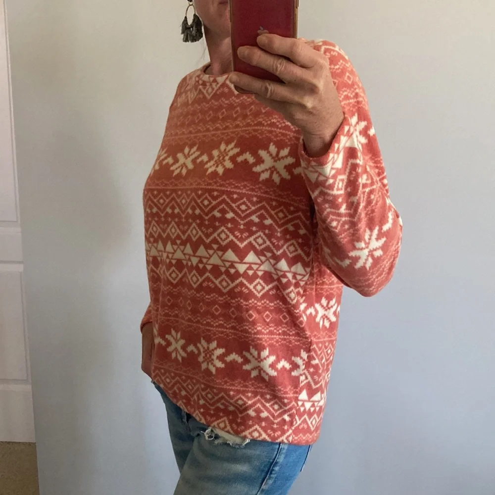 Brushed Hacci Fair Isle Long Sleeve Top - Picture 8 of 9